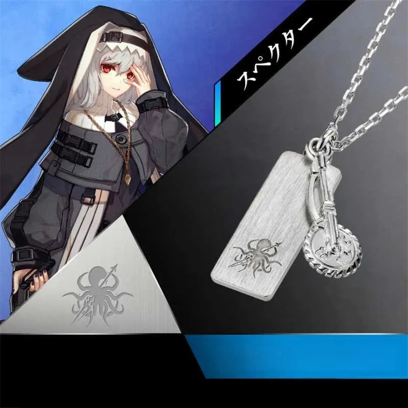 Arknights Specter The Unchained Thorns Cosplay Silver Ornament Pendant Necklace Decorations Decorate Accessory Cartoon Anime