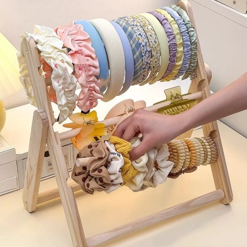 Wood Jewelry Earrings Stud Display Rack Chain Bracelet Display Stand Market Earrings Display Card Display Shelf Hairpin Headband