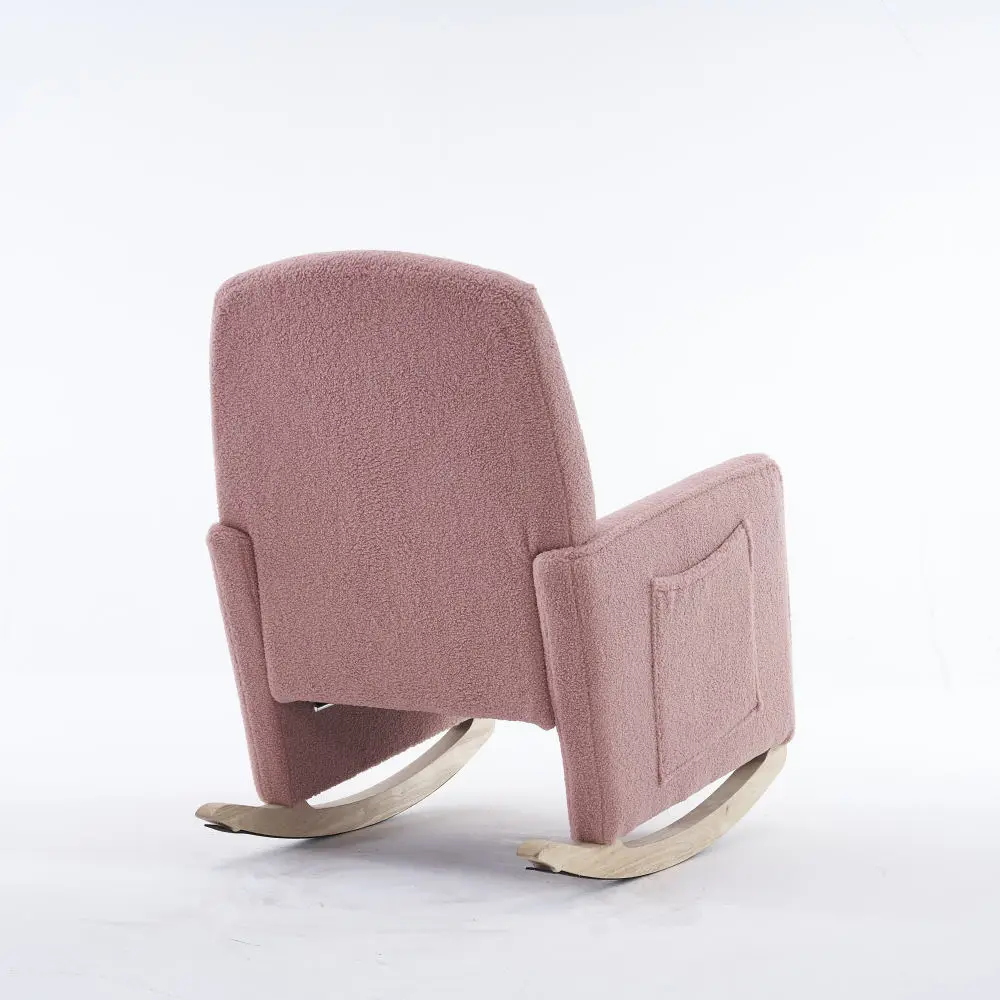 Schaukelstuhl mit Hocker, Sessel mit osmanischem Schaukelstuhl für den Innenbereich mit hoher Rückenlehne für das Wohnzimmer – Detail 9