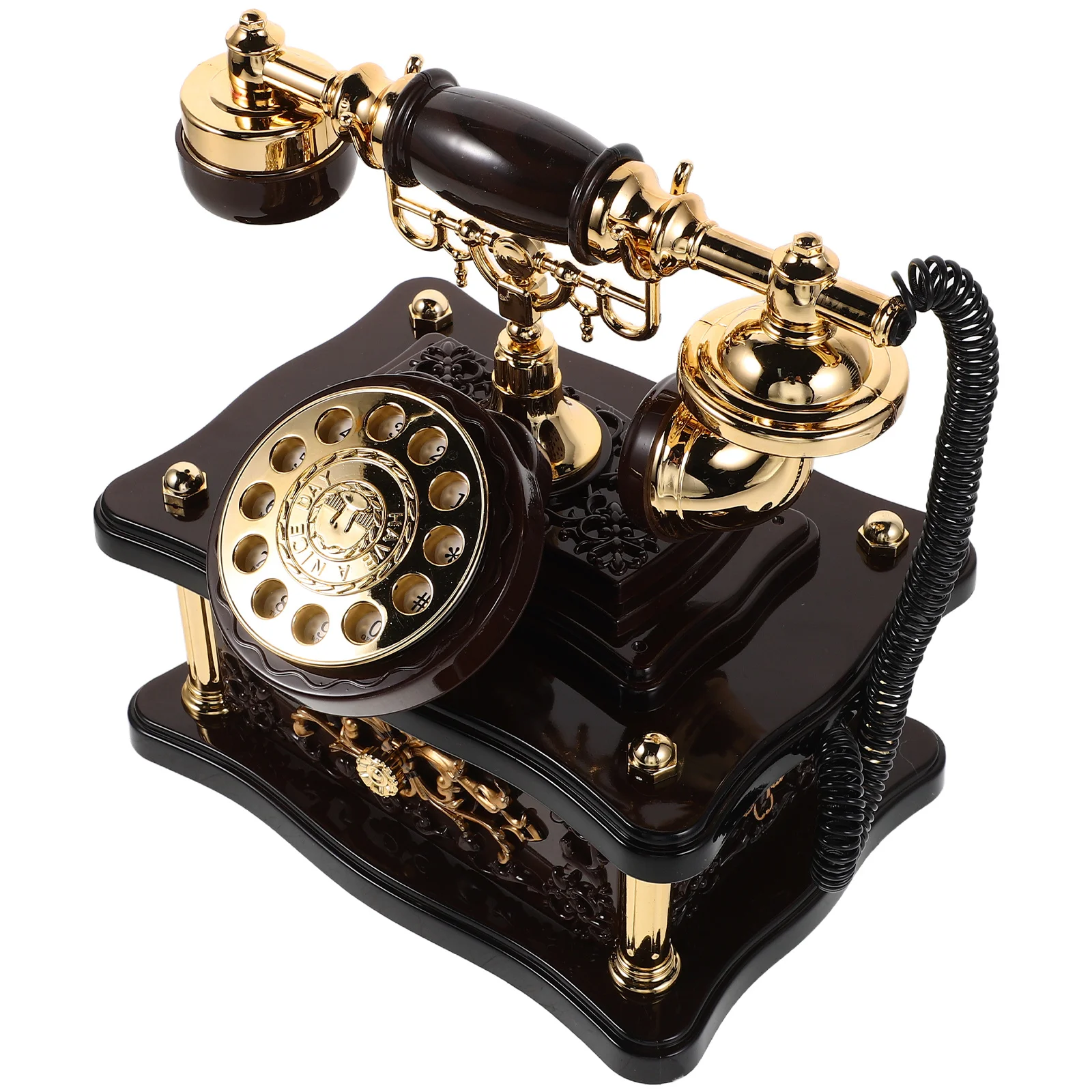 

Vintage Telephone Box Retro Desk Decor Handmade Abs For Home Office Bar Dial Telephone Music Box Wine Cabinet Decoration