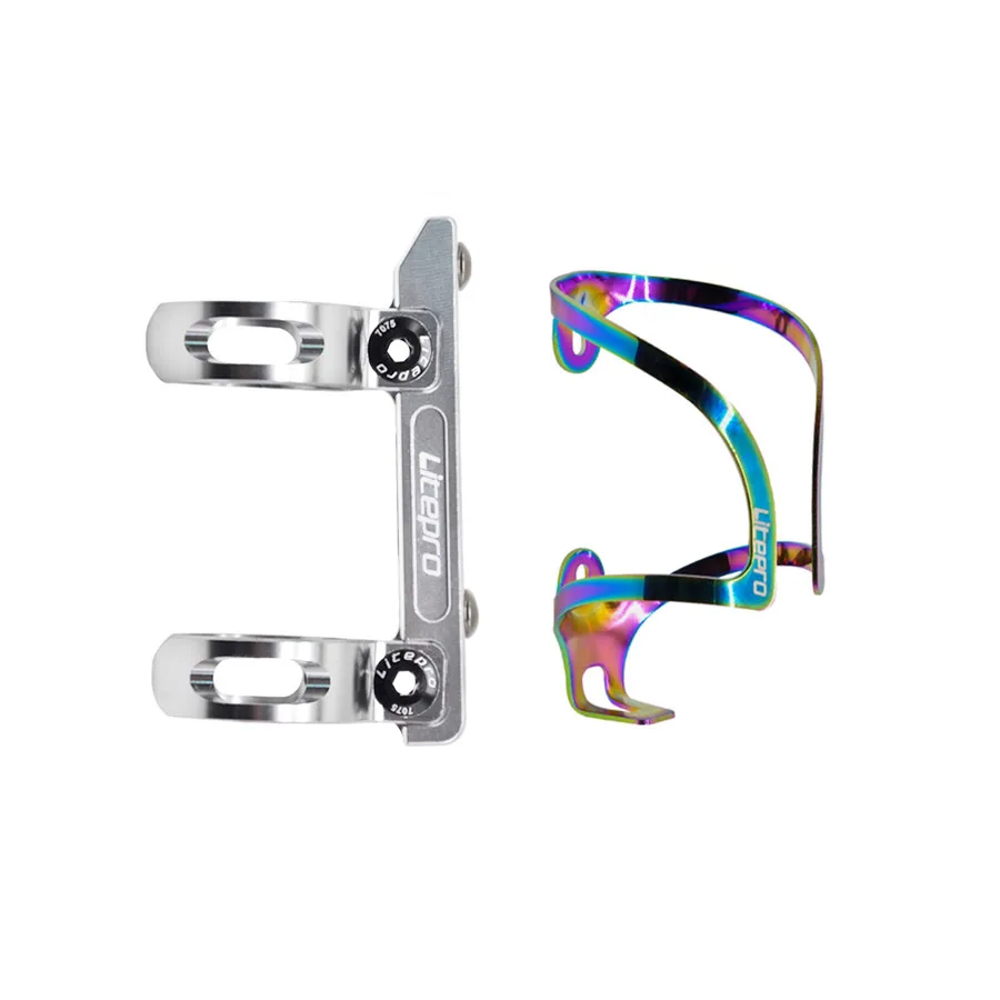 Litepro Bicycle Front Post Water Bottle Mount Adapter Handle Post Stem Bottle Cage Mount Convertor Set For Brompton Bike