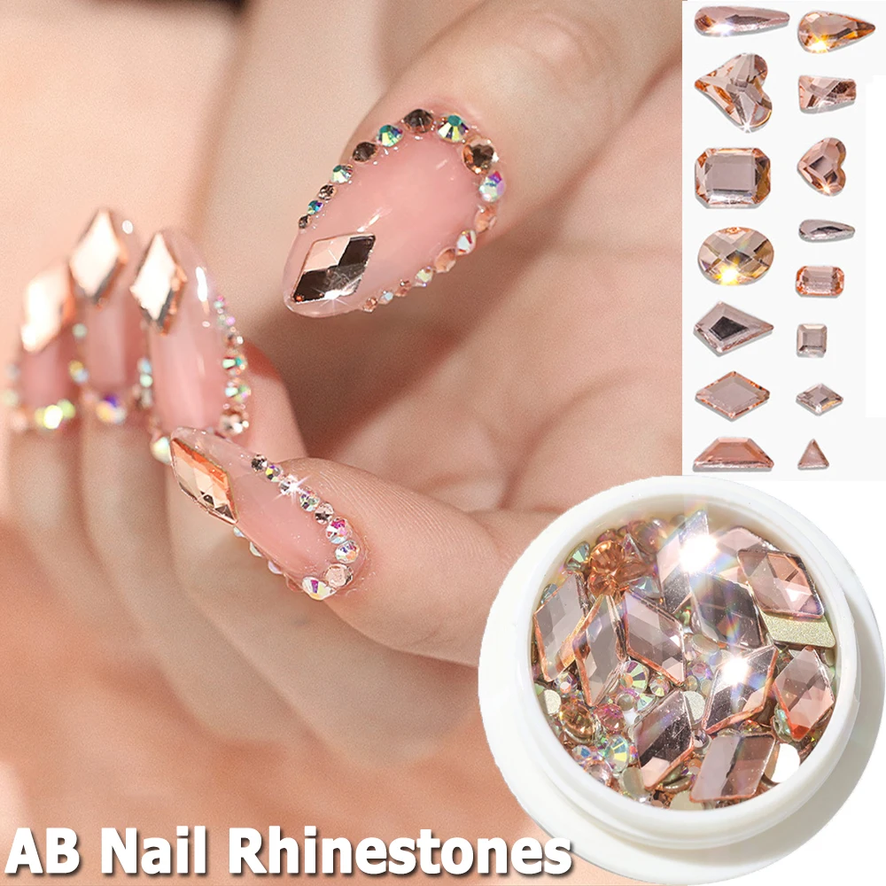 Acrílico Waterdrop Champagne Cristal, Flatback Strass, DIY Nail Art Decorações, Artesanato Vestuário Pedras, Nail Strass