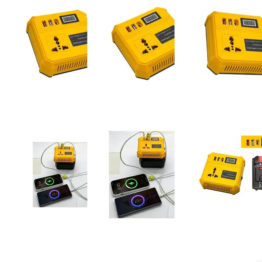 Battery Power Inverters With Metal Contacts and Plastic Housing for External Connection, Work Area Use, and Clear Package M4YD