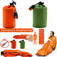 Portable Waterproof Emergency Survival Sleeping Bag Outdoor Edc Camping Gear Thermal Sack First Aid Rescue Kit Mylar Blanket