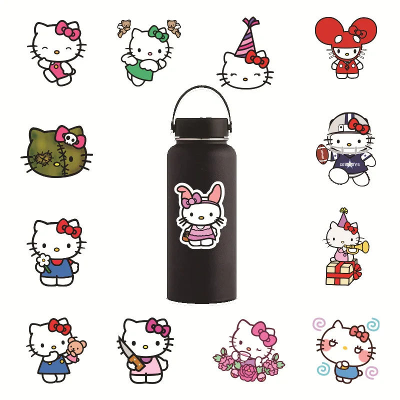 

50PCS Hello Kitty Cute Anime Stickers Graffiti Decals DIY Phone Fridge Laptop Sticker Decoration Classic Toys Gifts