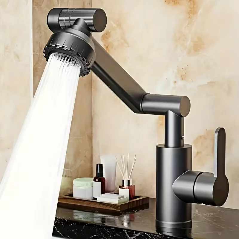 Modern Swivel Faucet Dual Mode Hot Cold Water 1080° Rotating Adjustable Spray Head Bubble Water Outlet Anti-Splash Kitchen Sink