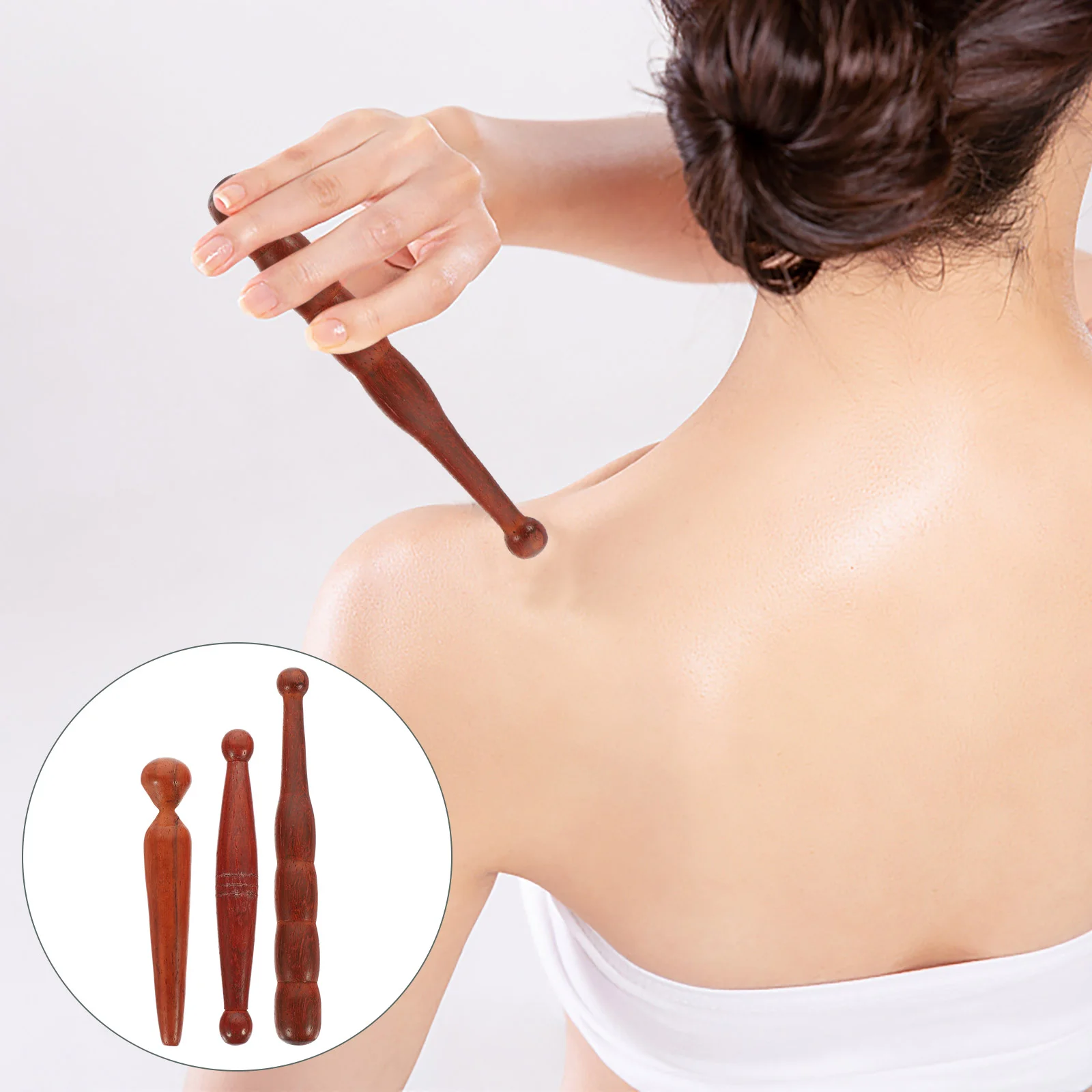 

3 Pcs Foot Massage Stick Manual Acupressures Pen Acupuncture Point Rod Accupressure Tool Wooden Sticks