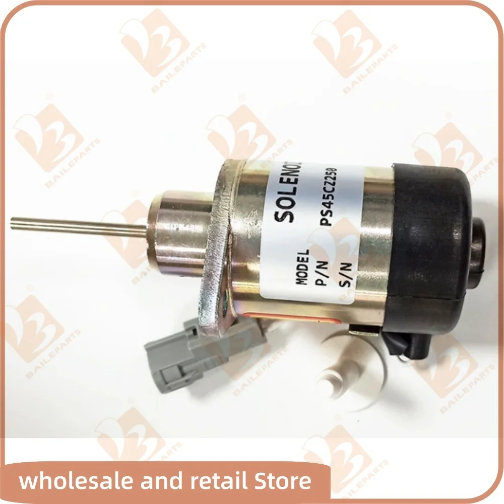For Kubota PS45CZ250 Fuel Shut Off Solenoid 12V 1G528-60010 1G939-60010 25-38773-00 PS45CZ290 V2203 V2607 V3300 V3307 Engine