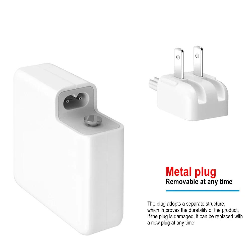 Tipo-C Carregador Rápido para MacBook Pro, carregador de parede, USB-C PD, Laptop Power Adapter, 2m cabo de carregamento, 100W, 13 polegadas, 16 polegadas, Laptops