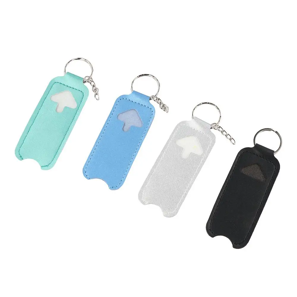 Travel Keychain Lipstick Bag Portable PU Leather Lip Balm Holder Fashion Mini Lip Gloss Bag Girls