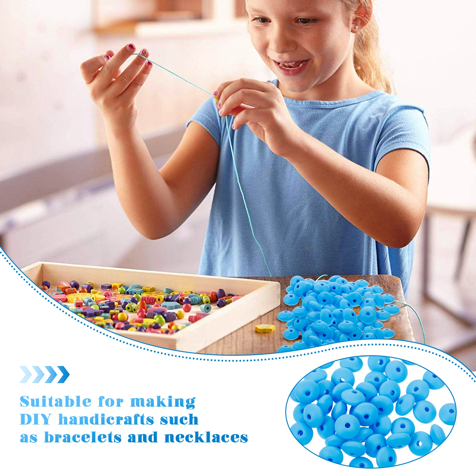 

150pcs 12mm Silicone Beads Craft Making DIY Jewelry Spacer Food Grade Safe Material Bead Kits Bracelet