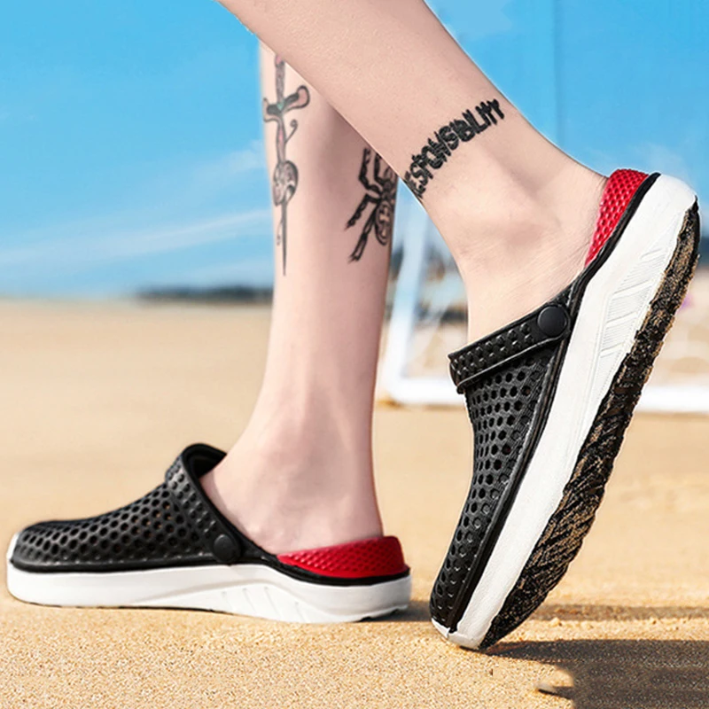 Unisex Mode Strands andalen leichte Eva Sohle Loch Schuhe dicke Pantoffel wasserdichte Anti-Rutsch-Sandalen Flip-Flops für Frauen Männer