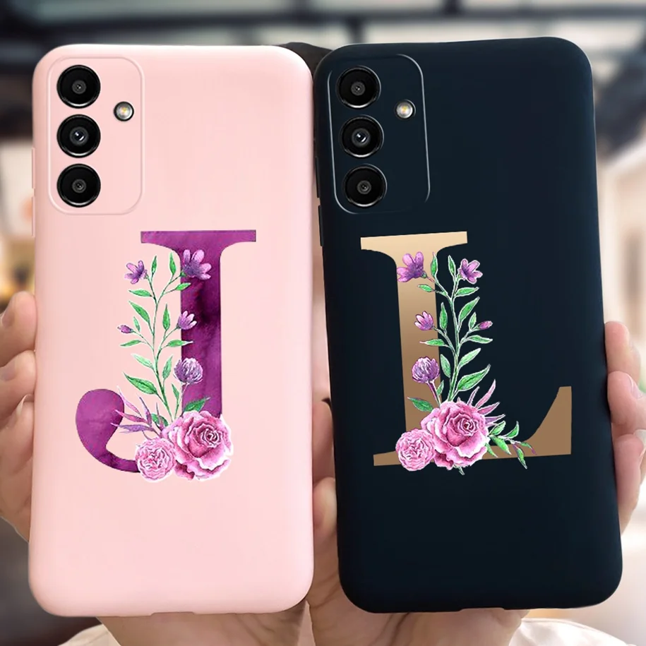 For Samsung A14 Case 4G 5G Fashion Letters Flower Silicone Soft Bumper For Samsung Galaxy A14 SM-A145F Funda M14 M 14 A 14 Coque