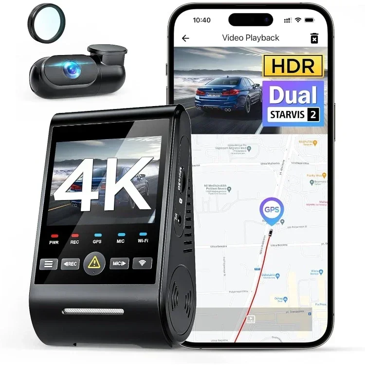 Hot Sellers.Pro 4K HDR Dash Cam, Dual STARVIS 2 IMX678 IMX675, 4K+2K Front and Rear Car Camera, 2 Channel with HDR, Voice Cont.N