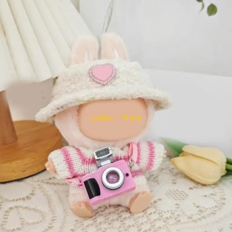 

Y4QA 1st/2nd Gen Anime Doll Sweater Hat Set With Accessory Winter Costume For Children Imaginative Play Activity Doll Outfit