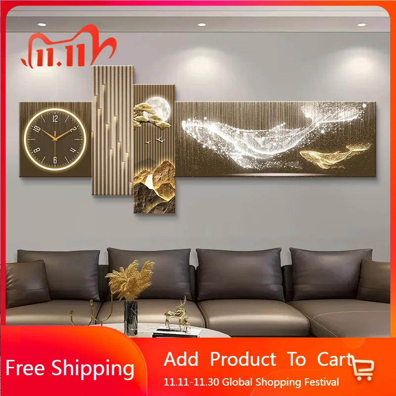 

Nordic Restaurant Wall Clocks Luxury Living Room Art Mural Modern Wall Watch Modern Silent Relogio De Parede Home Decoration