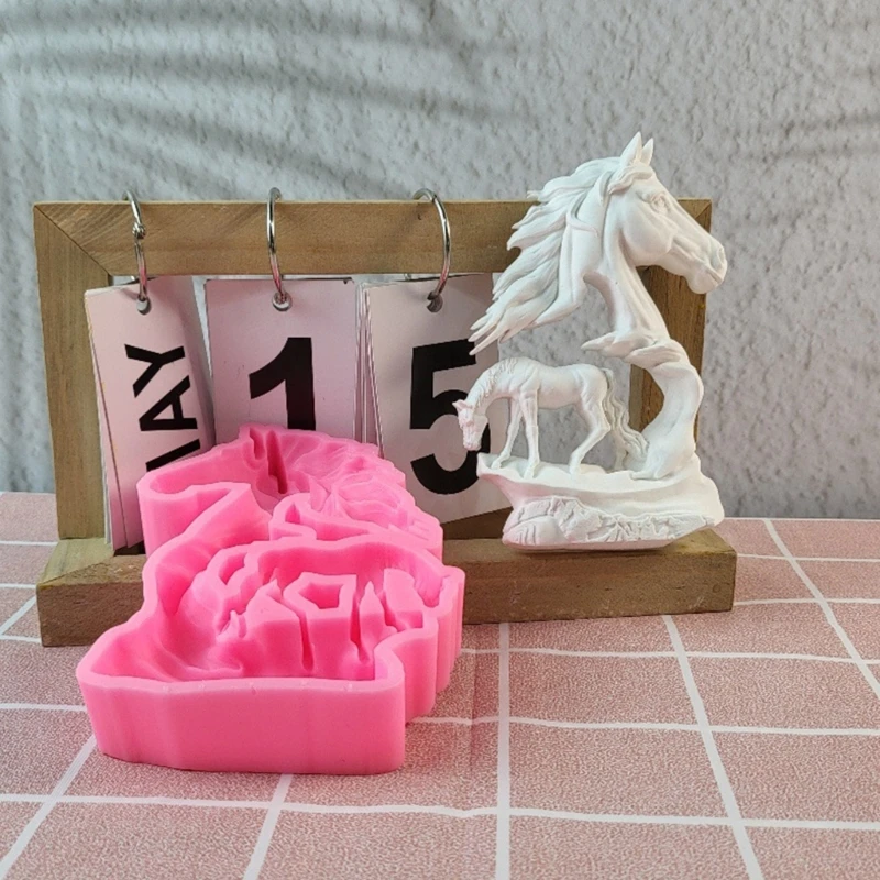 Horse Silicone Molds Ornament Handmade Animal Mould Desktops Decorative Plasters Molds Epoxy Resin Molds Craft Supplies