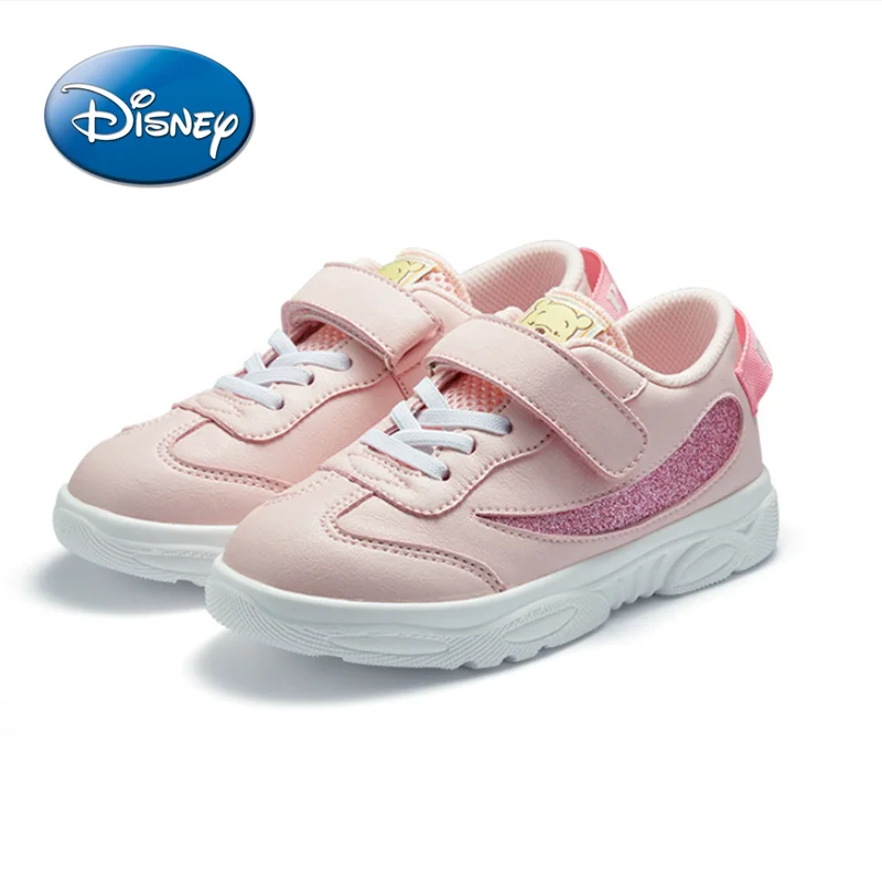 Disney Children's Real Soft Leather Winnie the Shoes 2022 Spring and Autumn New Sports Shoes Girls Shoes Elementary School Shoes