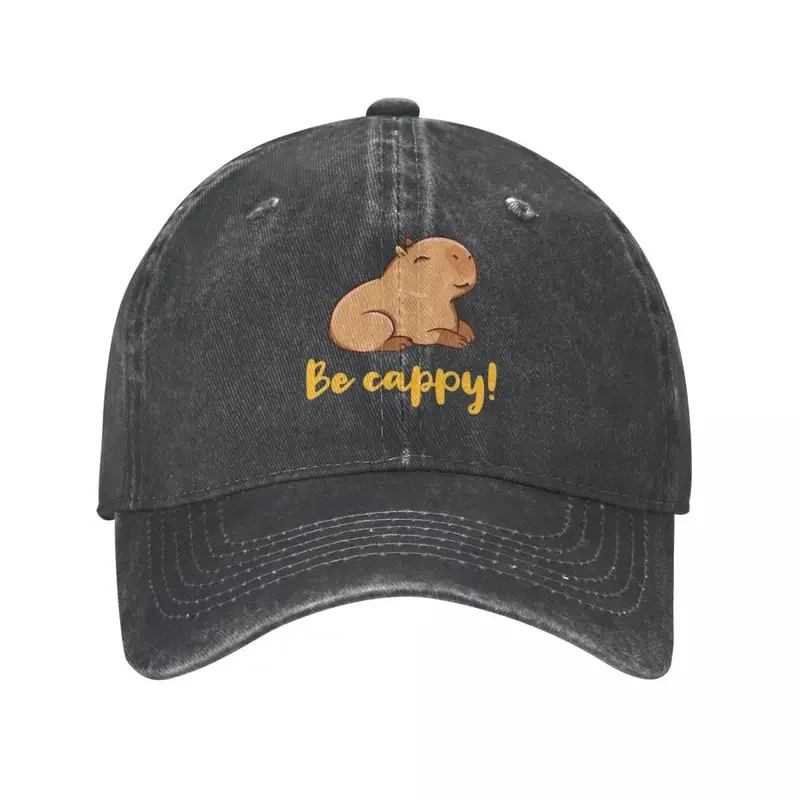 Capybara Be Cappy Baseball Classic Distressed Washed Cute Animal Headwear Unisex Outdoor Workouts Caps Hat