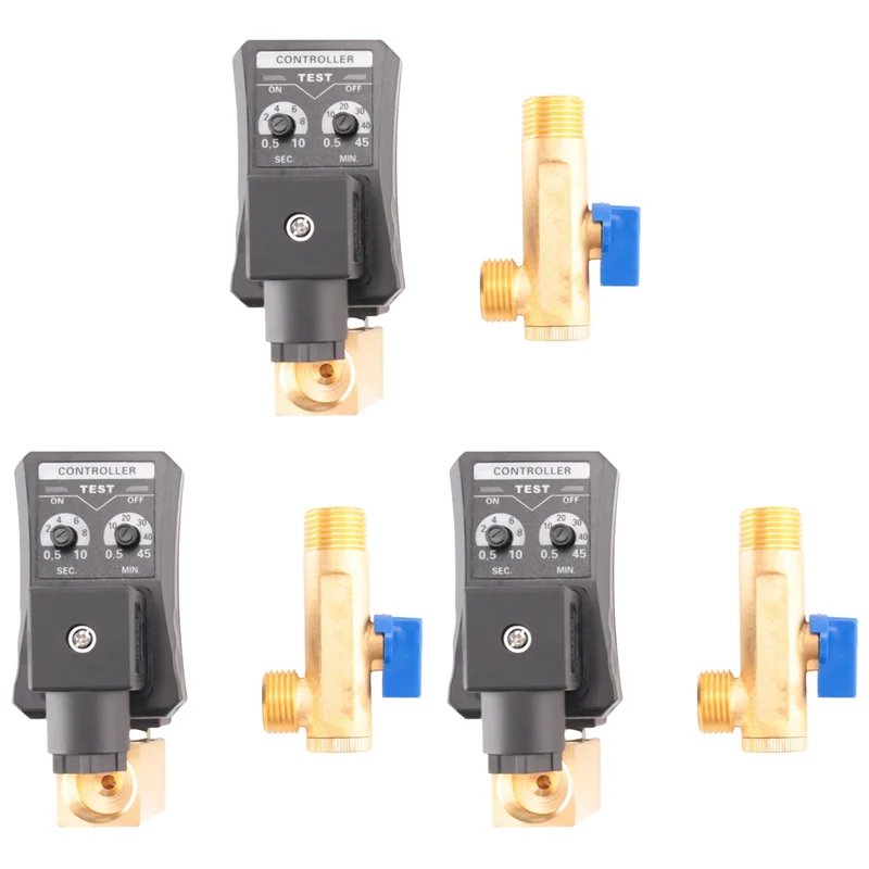 ABVJ-3X G1/2 DN15 230V 自動時限水タンク電子時限ドレンバルブエアコンプレッサー用凝縮水管理