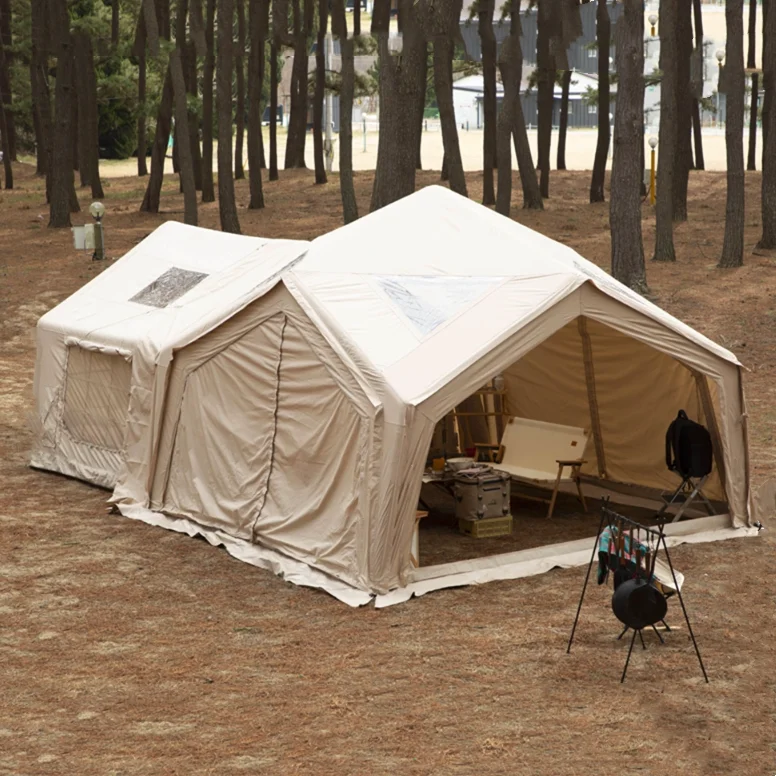 

Hot sale!Large Luxury 5 6 7 Person Waterproof Durable One Room One Hall Outdoor Thickened Camping Combine Air Inflatable Tent-