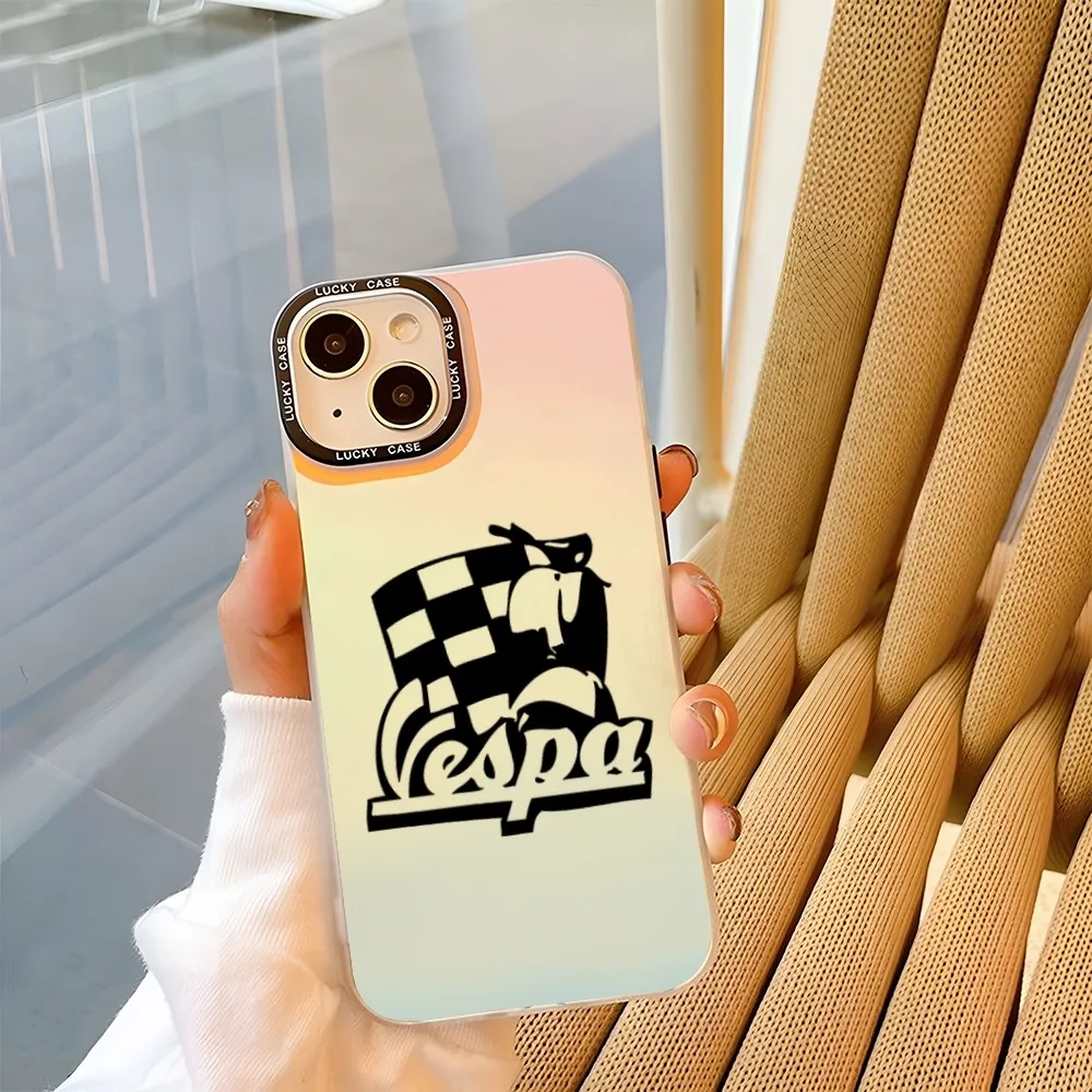 VespaS Scooter Cartoon Phone Case For Samsung S23 S20 S21 A12 A34 A24 A13 A23 A22 A05s Ultra Gradient IMD Clear Matte Cover