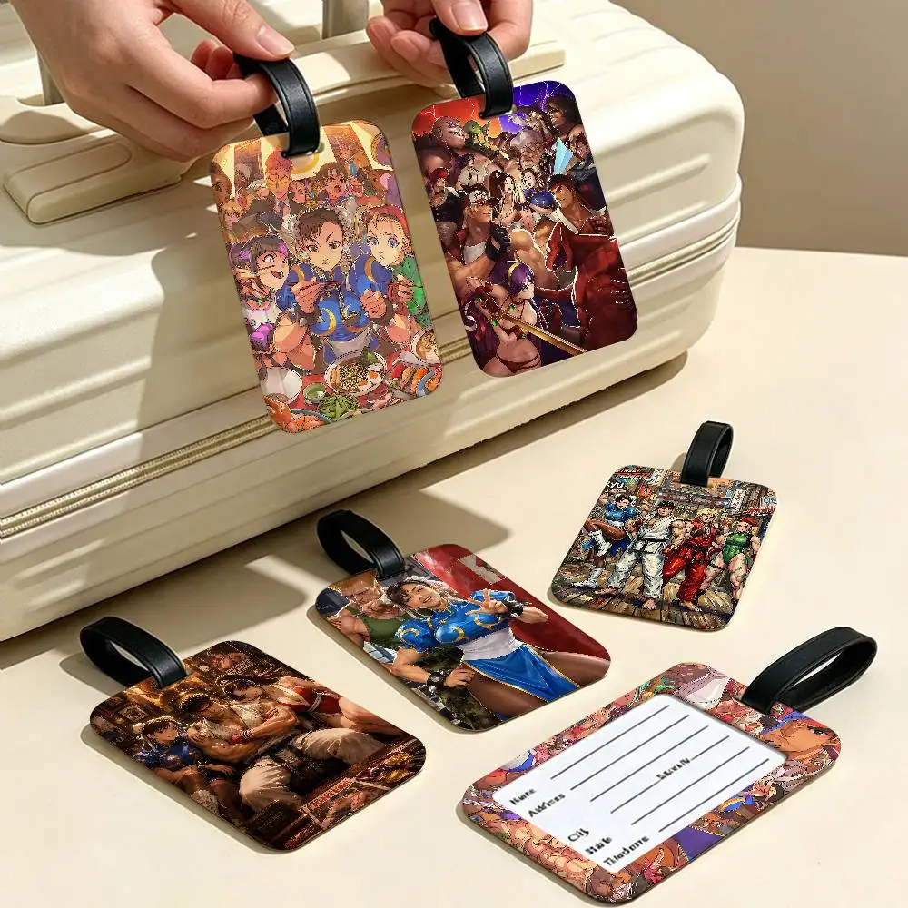 Classic Hot Video Game Street Fighter PVC Baggage Identification Tag Anti lost Information Card Holder Travel Suitcase Name Tag