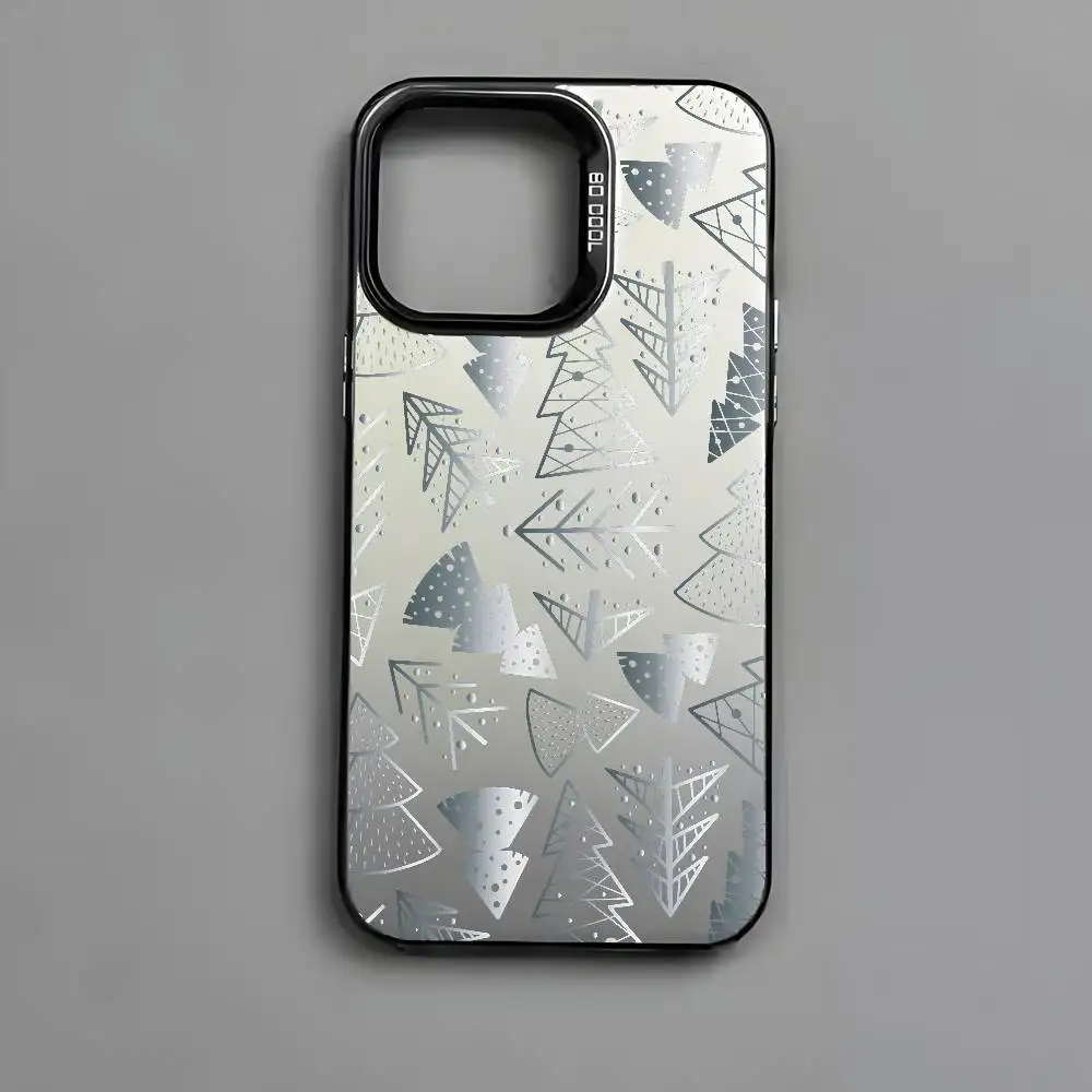 Cool Christmas Element Line Phone Case For IPhone 17 16 15 14 13 12 11 Pro Max Air Multicolor Matte Laser Metallic Aurora Funda