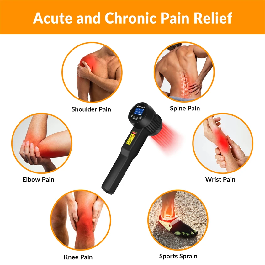Dispositivo portátil da fisioterapia do laser frio para ferimentos, dor do nervo da artrite, terapia clara vermelha, classe 4, 5W, 25x650nm