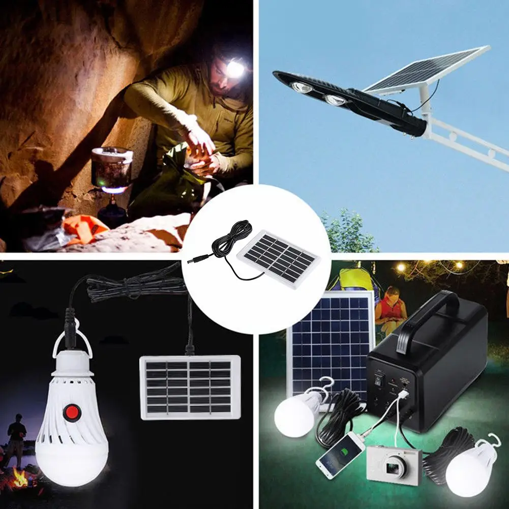 

6V 1.2W Solar Cell Portable DC Interface Solar Charger Outdoor with Cable Solar Cell Battery Charger for Home Electric Appliance