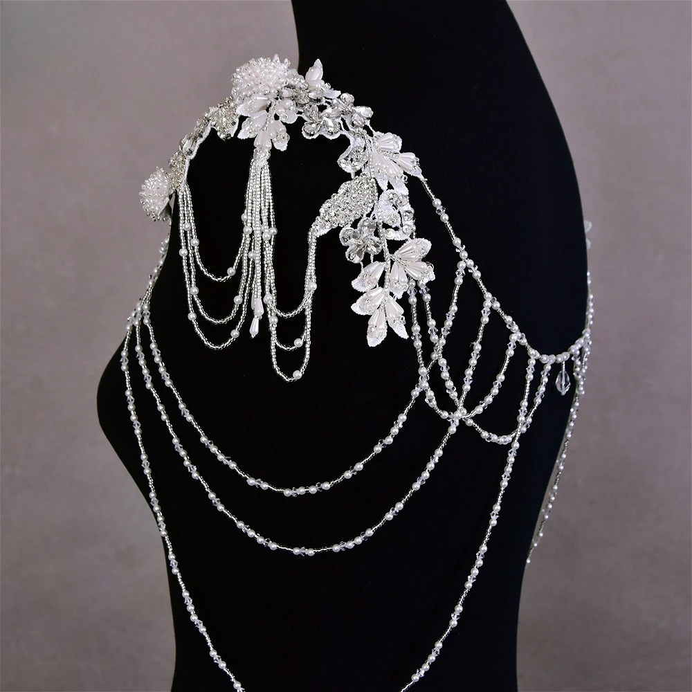 تخصيص اليدوية شال الزفاف انفصال الكتف سلسلة الديكور حفل زفاف ملابس الزفاف بوليرو اكسسوارات الزفاف