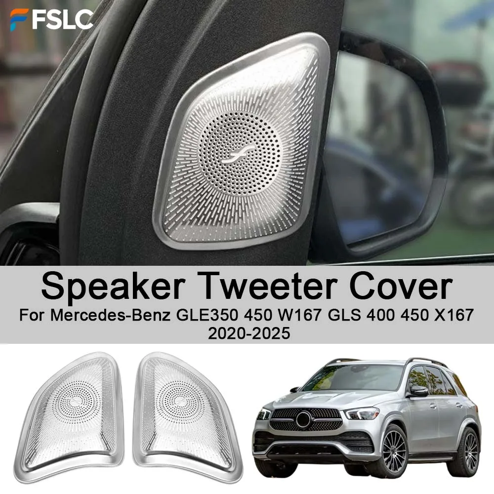 

Car Decoration Speaker Tweeter Cover For Mercedes-Benz GLE350 450 W167 GLS 400 450 X167 2020-2025 Car Stickers Upgrade