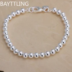 925 Sterling silver Bracelets fashion Jewelry charm women Chain lady wedding 6MM beads factory price Fine