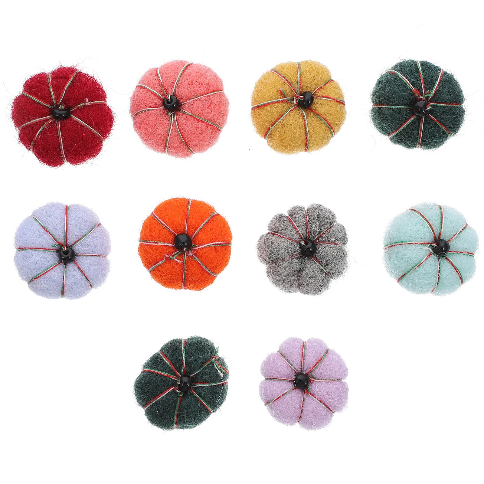 20 Pcs Felt Pumpkins Mini Craft Ball Garland Felted Pendent Replacement Wool DIY Pedant Hat