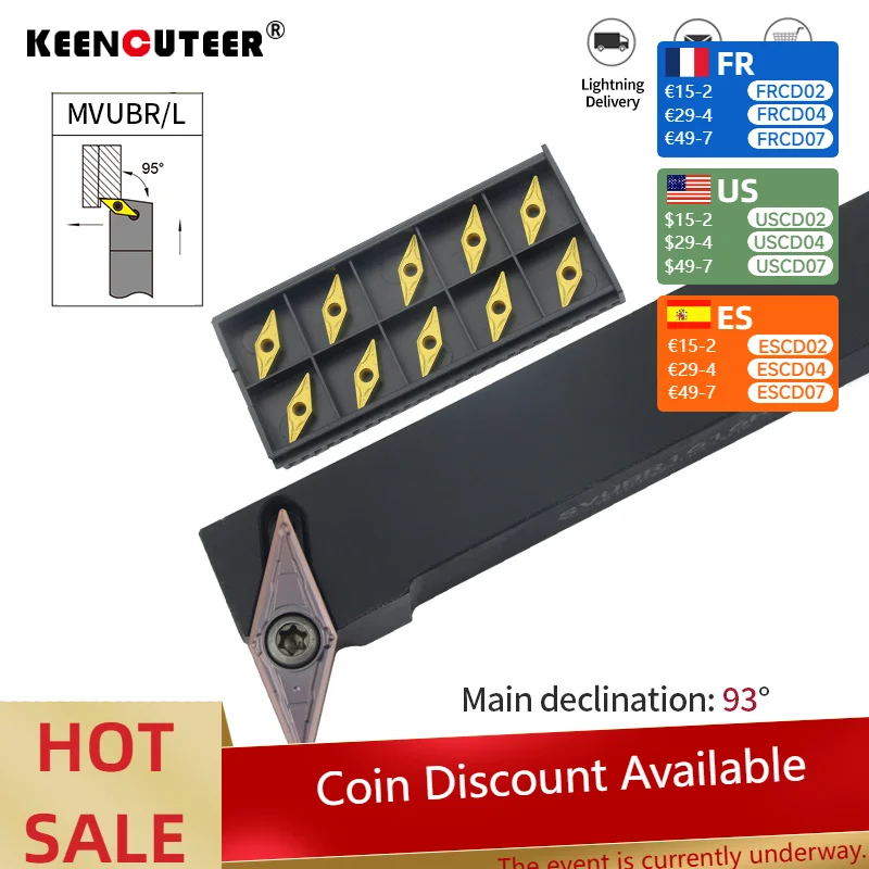 

1 шт. SVUBR1212H11 SVUBR1616H11 SVUBR2020K11 наружный держатель токарного инструмента VBMT карбидная вставка для токарного станка с ЧПУ для резки набор инструментов обработка металла инструменты