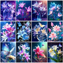 5D DIY Diamond Painting Art Flower Lily Rose Full Square Round Diamond Mosaic Embroidery Cross Stitch Set Home Decoration Gift