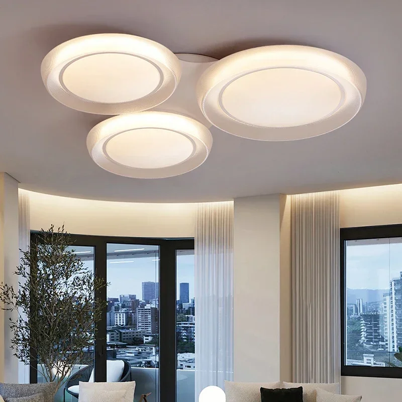 TechHPMinimalist Modern Round Ceiling Light Led Chandelier Lamps For Living Room Bedroom Kitchen