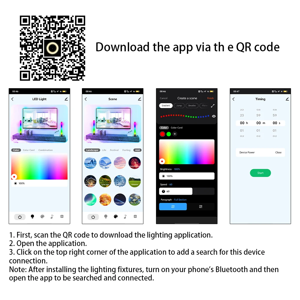 Wiscolor RGBIC Pickup Light Music Rhythm Lights Christmas Decoration LED Desktop Atmosphere Light Bar na imprezę Halloween