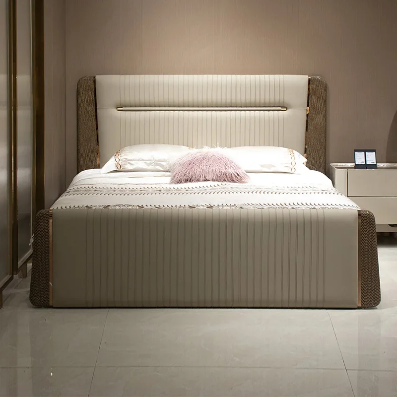 Simple Modern Bed Human Dog Queen Double Bedroom Massage Bed Princess Sleeping Safe Full Letto Matrimoniale Trendy Furniture