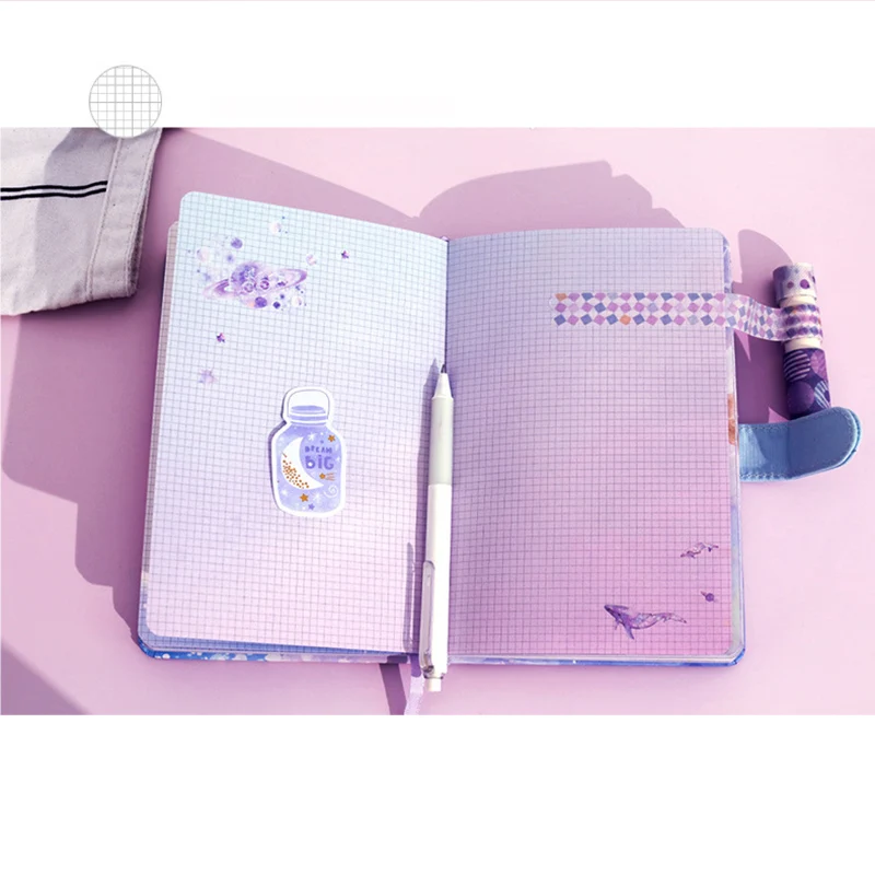 Kawaii Sakura Notebook Gift Set Diy Diary With Bookmark Tape Postcard Stickers Daily Planner Stationery Surprise Gift 102pcs/set