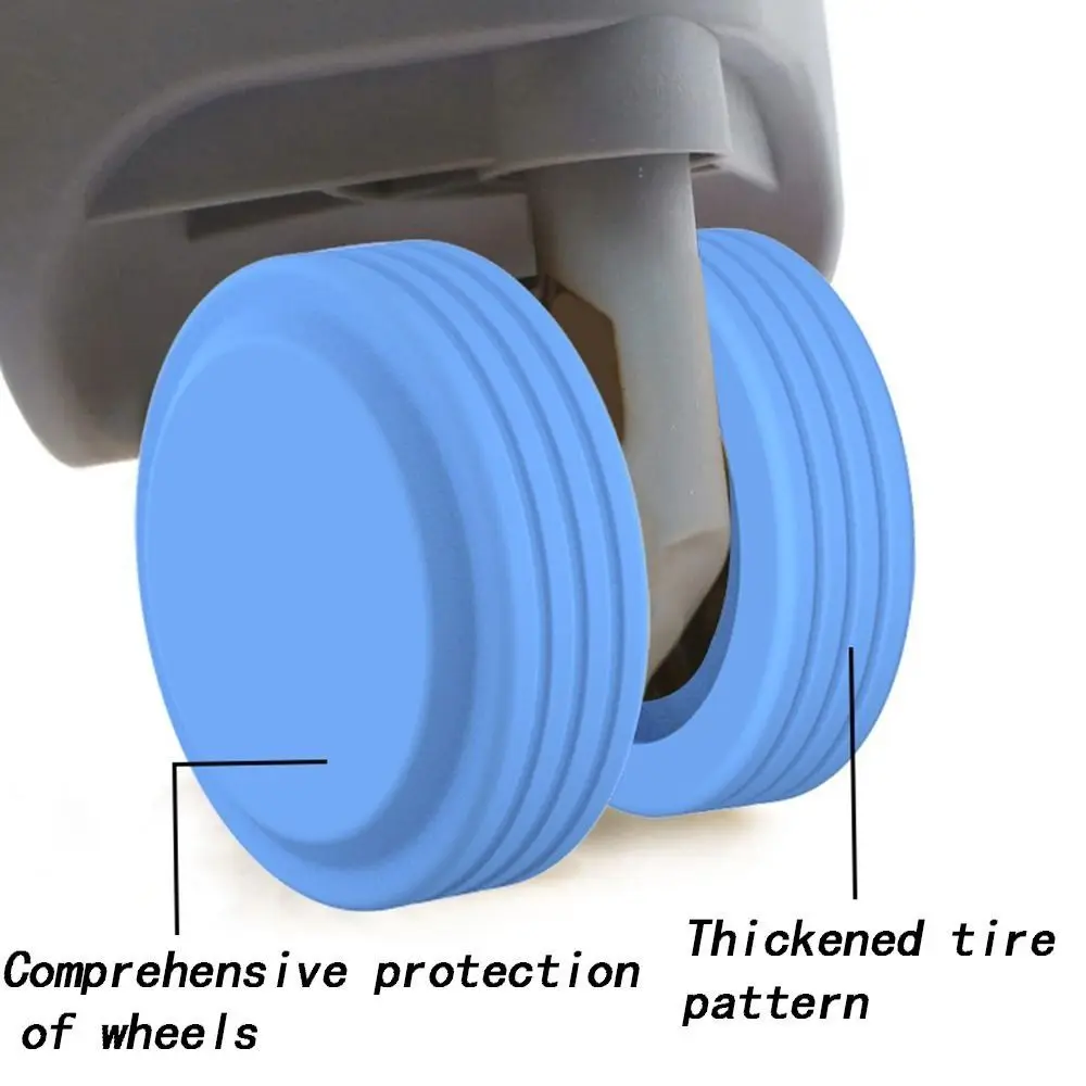 Travel Silicone Luggage Wheels Protector Cover Reduce Noise Shock Absorption Luggage Caster Shoes Reduce Wheel Wear Anti-slip