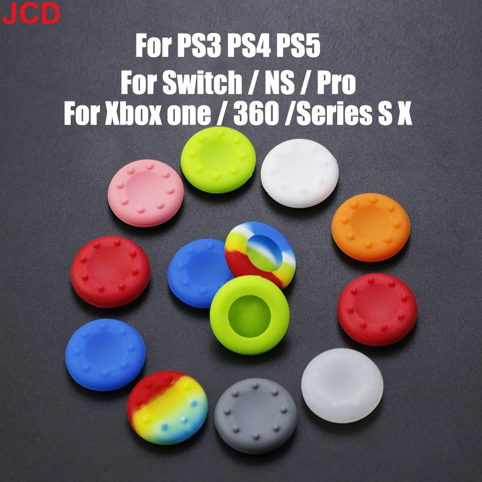 

JCD 2pcs For PS5 PS4 Xbox one 360 Series X S Switch Pro Controller Thumbstick Cap Silicone Thumb Stick Grip Joystick Cap Cover