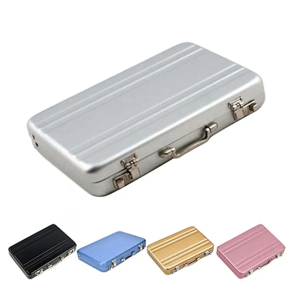 Aluminum Storage Box Business Id Credit Card Holder Mini Suitcase Bank Card Box Holder Jewelry Case Organizer Rectangle New