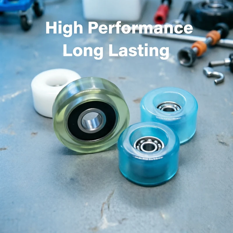 8pcs DIY PU Machine Low Noise Bearing Sliding Roller wheels 4X18X5 PU62418-5 Rubber TPU Bearing Pulley Outer Diameter 18mm