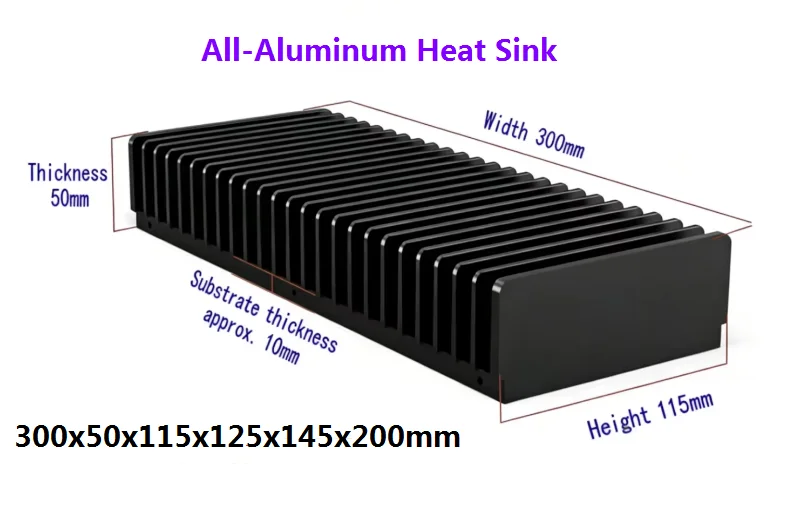 

A/（300*50* 115/125/145/200mm） All Aluminum Class A Power Amplifier Heat Sink for Diy Amplifier Audio Accessories