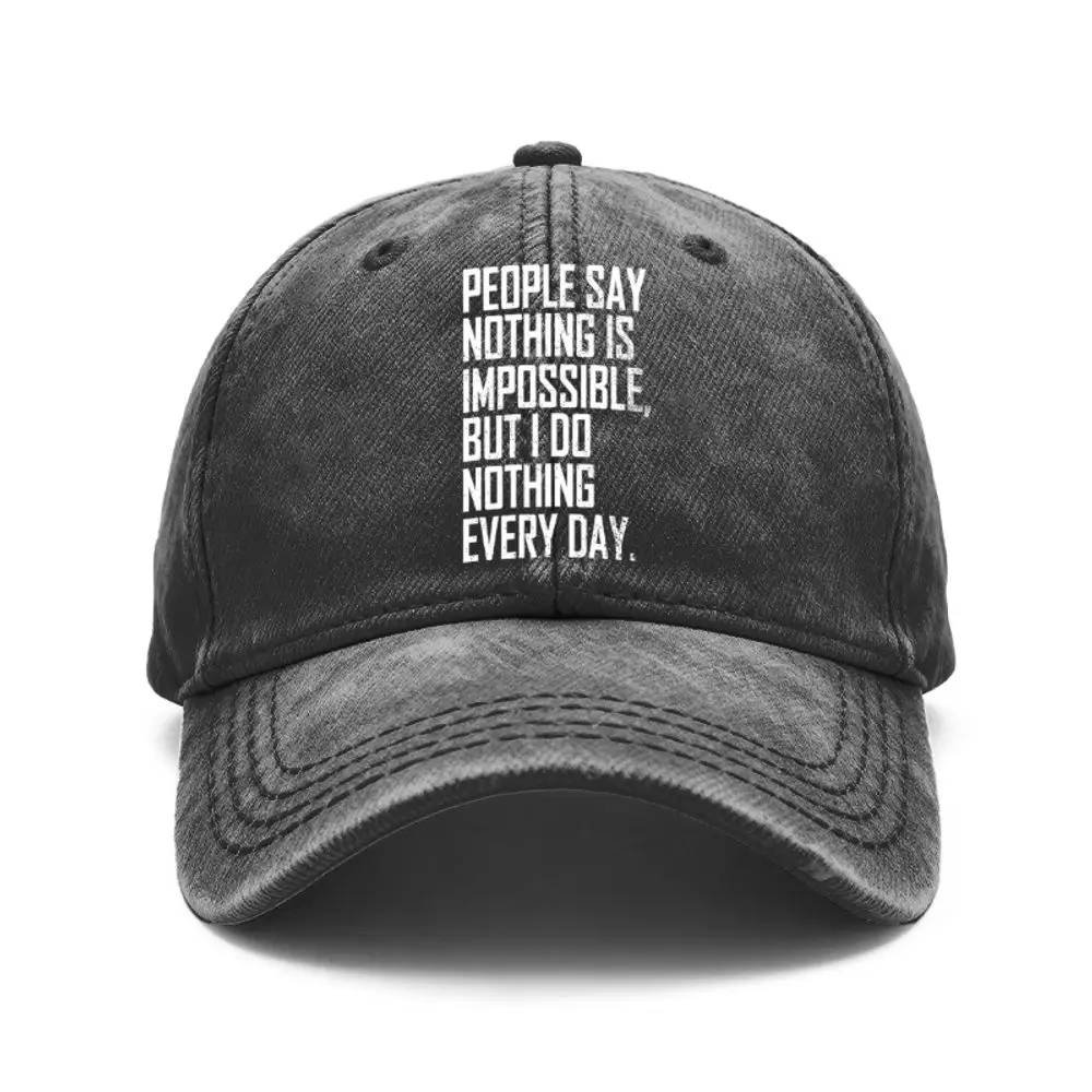 1-Piece Vintage Washed Baseball Cap, Unisex Style - Distressed Adjustable Unisex Hat with the Text 