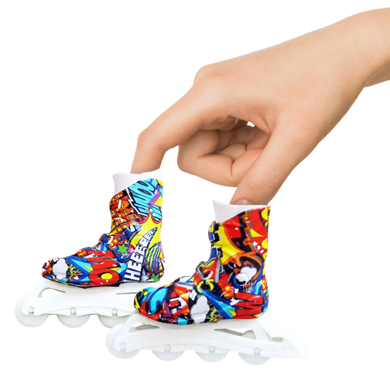 Mini Finger Skates ของเล่น Mini Roller Skates Mini Skates รองเท้าคู่เดสก์ท็อปปลายนิ้วสเก็ตบอร์ดของเล่น Finger Breakdancing