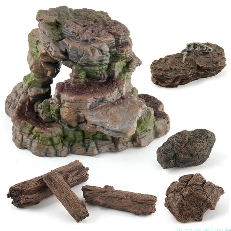 Aquarium Decoration Tree Trunk Log Plastic Aquarium Ornament Fish Hideout for Betta Cichlid Shrimp