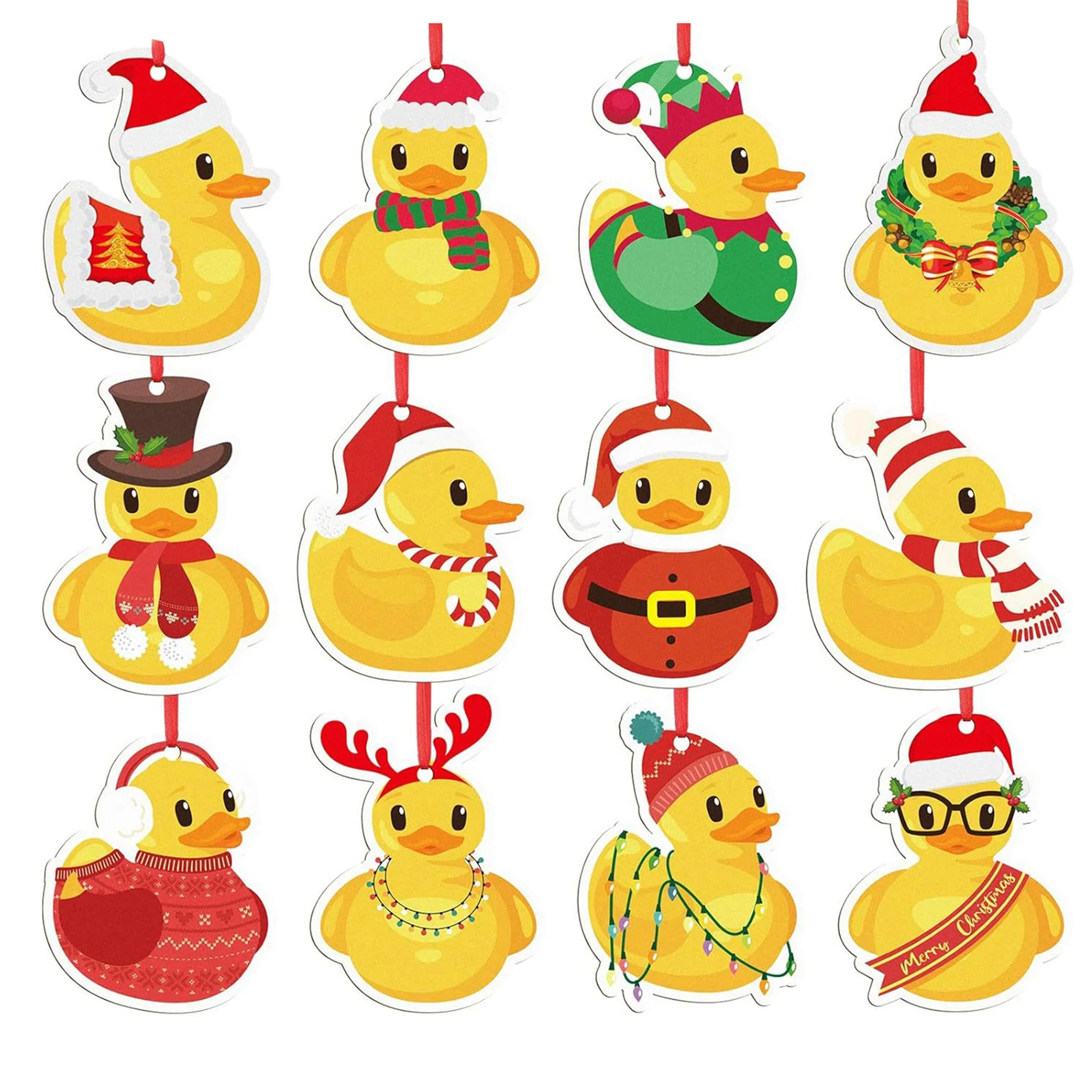 Adorabili ornamenti natalizi con pinguino per albero Decorazioni natalizie piatte in legno 2D da appendere Forniture artigianali Decorazioni per feste