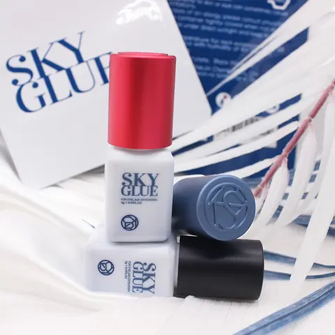 1 Bottle Sky S+ Glue Fake Eyelash Extensions Adhesive 5ml Red Cap Black Blue Fast Dry 1s Lava Beauty Shop Makeup Tool Korea